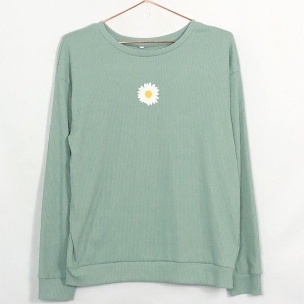 ASOS Daisy Rib Knit Long-sleeved Light Blue Top New without Tags Small Y2K 90's